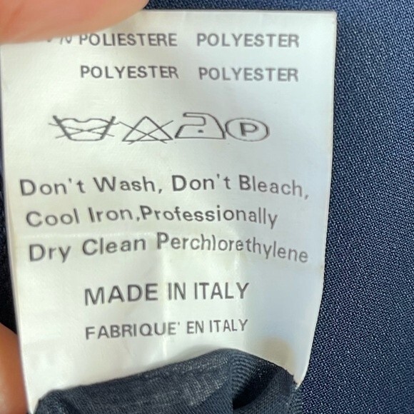 Rouge a Levres Navy Blue Office Work Career Sleeveless Sheath Dress 40 XS Belted - Picture 12 of 14